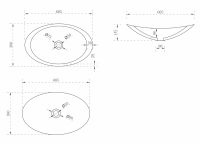 Накладная раковина ABBER Stein AS2606 матовая 60,5х38 схема 2