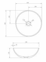 Накладная раковина ABBER Stein AS2608 матовая 40х40 схема 2