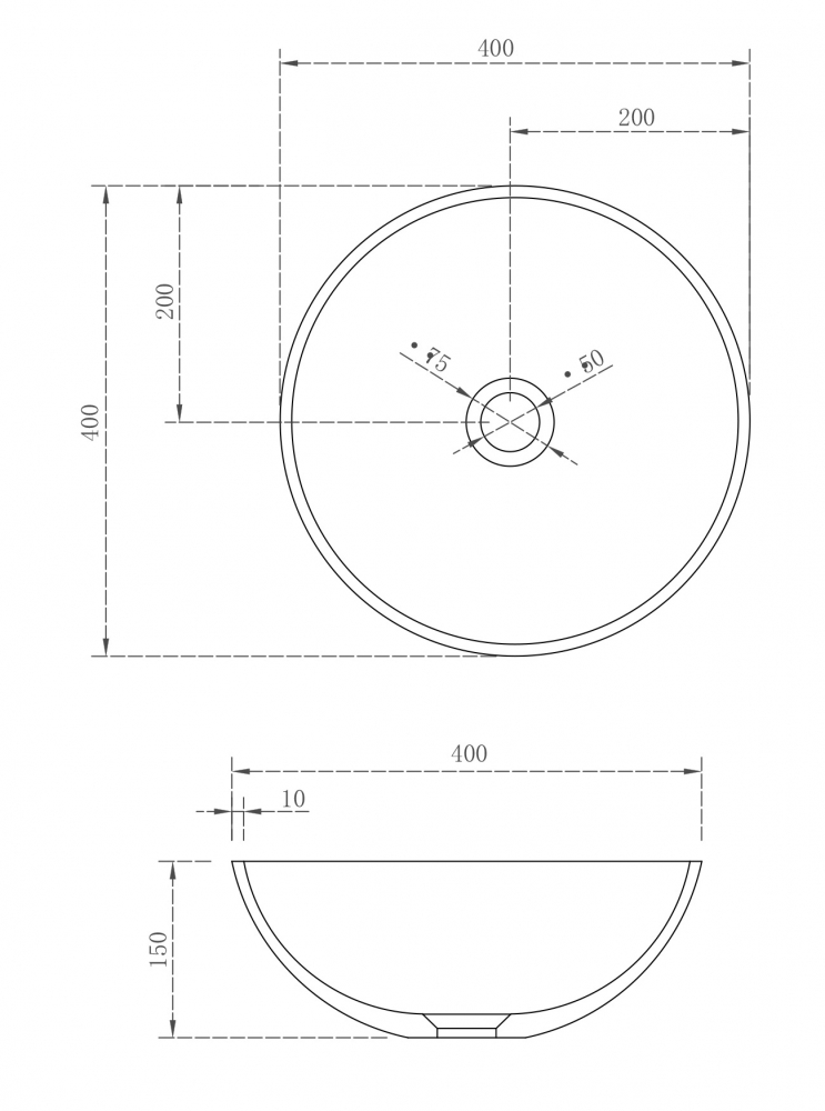 Накладная раковина ABBER Stein AS2608 матовая 40х40 схема 2