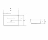 Раковина накладная ABBER Rechteck AC2212BG матовое золото с черным 48,5х37,5 схема 2