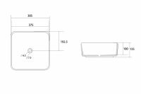 Накладная раковина ABBER Rechteck AC2211MLG светло-серая матовая 38,5х38,5 схема 2