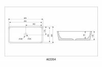 Накладная раковина ABBER Rechteck AC2204MG серая матовая 60,5х35 схема 2