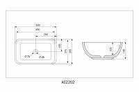 Накладная раковина ABBER Rechteck AC2202MBE светло-бежевая матовая 50х39 схема 2