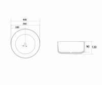 Накладная раковина ABBER Bequem AC2109RG розовое золото 40х40 схема 2