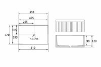 Раковина белая накладная ABBER Rechteck AC2216 51х37 схема 2