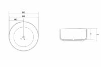 Накладная раковина ABBER Bequem AC2108MB черная матовая 36х36 схема 2