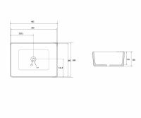 Раковина накладная ABBER Rechteck AC2213 40,5х30 белая схема 2