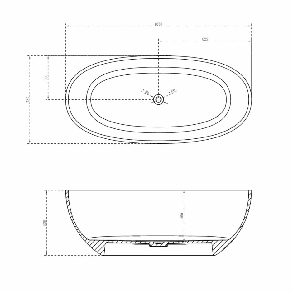 Овальная прозрачная ванна ABBER Kristall AT9701Opal 165х78 ФОТО