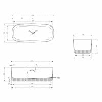 Ванна из искусственного камня ABBER Stein AS9601 белая матовая 170х75 схема 2