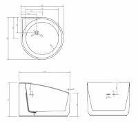 Круглая угловая ванна Abber AB9305 95х95 схема 2