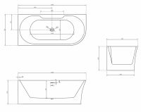 Ванна с закругленным углом ABBER AB9335-1.7 L 170х78 схема 2
