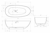 Ванна из искусственного камня ABBER Stein AS9611-1.7 белая матовая 170х80 схема 2