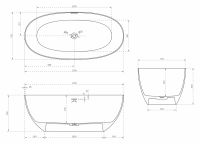 Отдельностоящая ванна ABBER Stein AS9624-1.7 170х75 схема 2