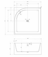 Акриловая ванна ABBER AB9337 140х140 схема 2