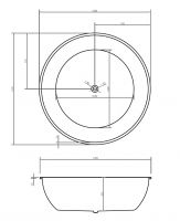 Акриловая ванна ABBER AB9279 150х150 схема 2