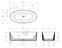 Ванна акриловая ABBER AB9327 180х85 схема 2