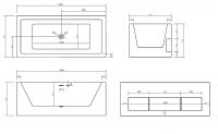 Акриловая ванна ABBER AB9339-1.6 160х80 схема 2