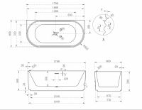 Акриловая ванна ABBER AB9440-1.7 170х80 схема 2