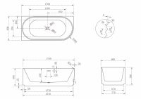 Акриловая ванна ABBER AB9438-1.7 L 170х80 схема 2