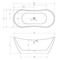 Ванна акриловая ABBER AB9322 180х80 схема 2