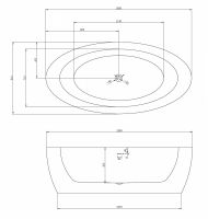 Акриловая ванна ABBER AB9206 185х91 схема 2