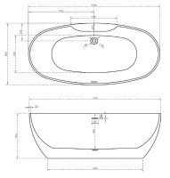 Акриловая ванна ABBER AB9323 170х80 схема 2