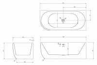 Акриловая ванна ABBER AB9315 R 170х75 схема 2