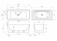 Акриловая ванна ABBER AB9223-1.6 160х75 схема 2