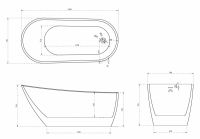 Ванна акриловая ABBER AB9353-1.3 130х70 схема 2