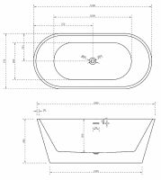 Ванна акриловая ABBER AB9320-1.5 150х75 схема 2