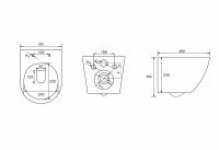 Комплект подвесной унитаз ABBER Bequem AC1100 белый с инсталляцией AC0105 и кнопкой AC0121 хром схема 9