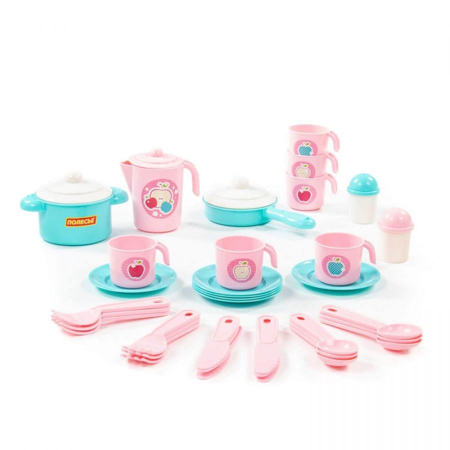 Набор детской посуды "Настенька" на 6 персон (V4) (38 элементов) (в сеточке)