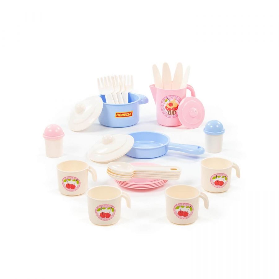 Набор детской посуды "Настенька" на 4 персоны (V5) (28 элементов) (в сеточке)