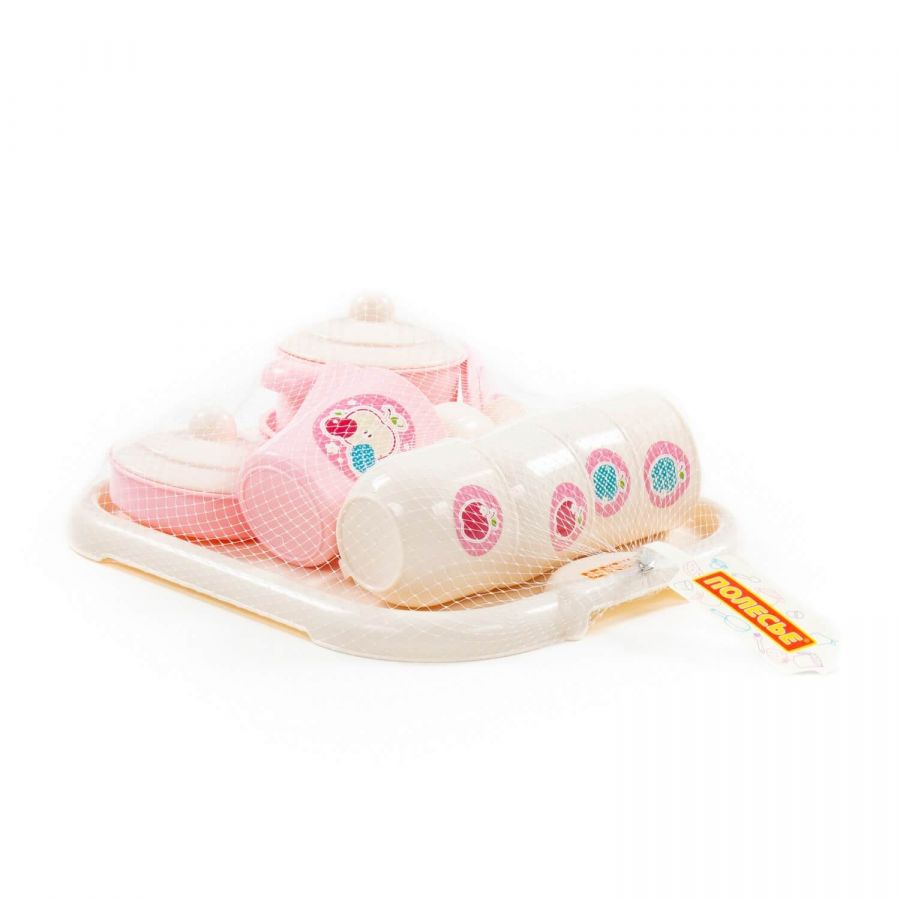 Набор детской посуды "Хозяюшка" с подносом на 4 персоны (V6) (29 элементов) (в сеточке)