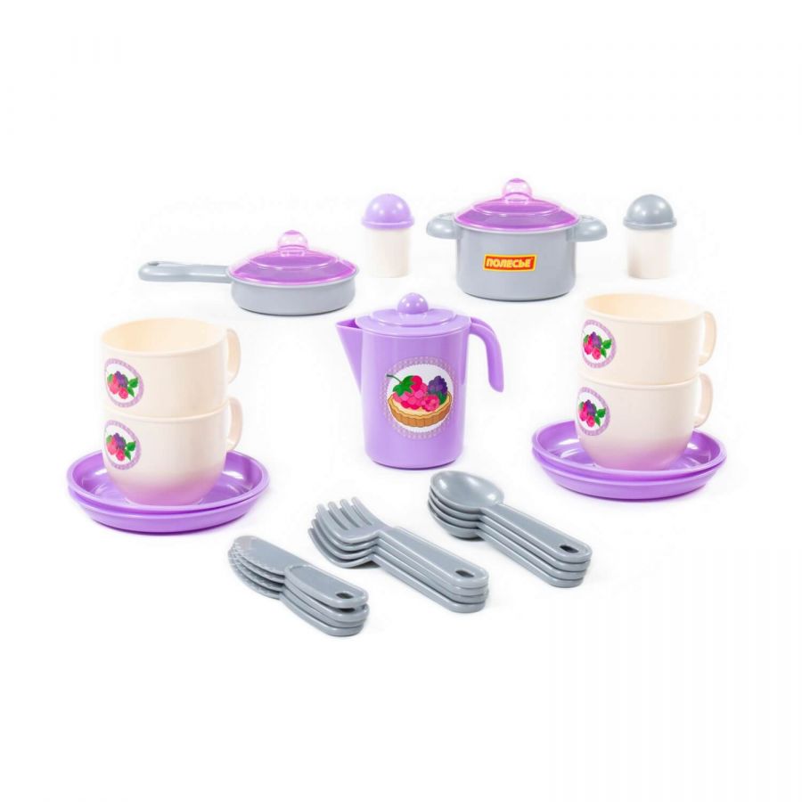 Набор детской посуды "Хозяюшка" на 4 персоны (V2) (28 элементов) (в сеточке)