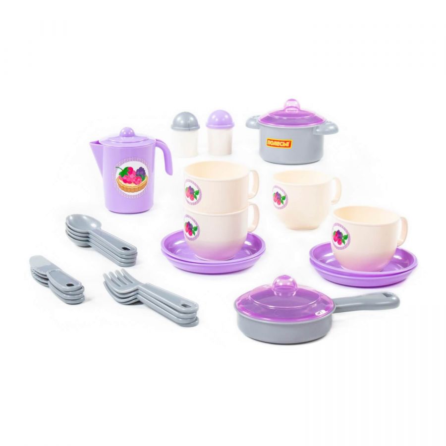 Набор детской посуды "Хозяюшка" на 4 персоны (V2) (28 элементов) (в сеточке)