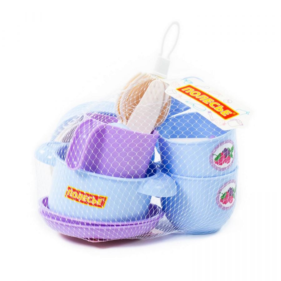 Набор детской посуды "Хозяюшка" на 2 персоны (V1) (18 элементов) (в сеточке)