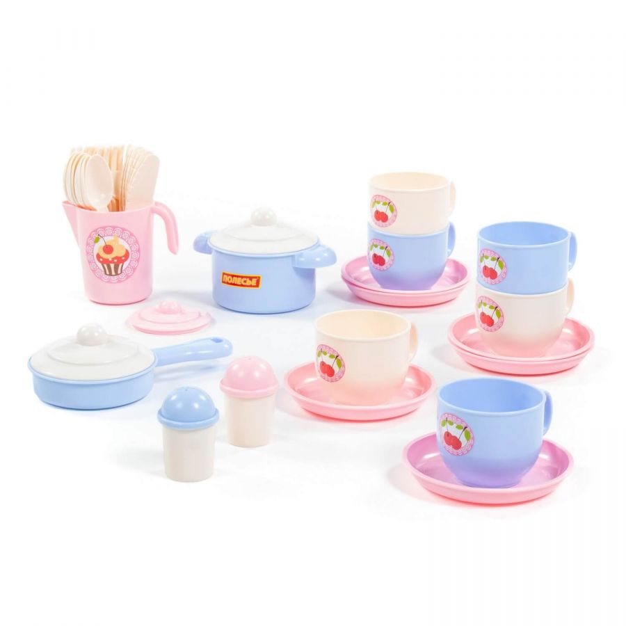 Набор детской посуды "Хозяюшка" на 6 персон (V5) (38 элементов) (в сеточке)