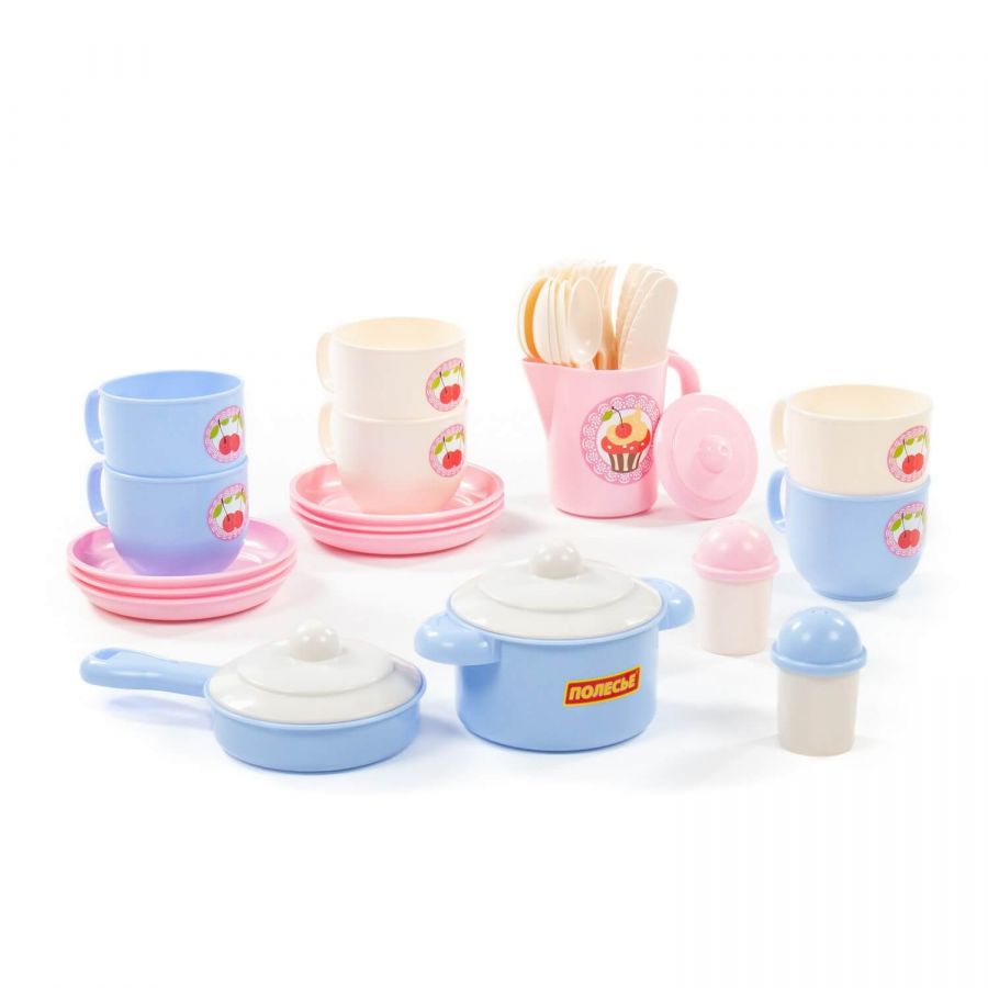 Набор детской посуды "Хозяюшка" на 6 персон (V5) (38 элементов) (в сеточке)