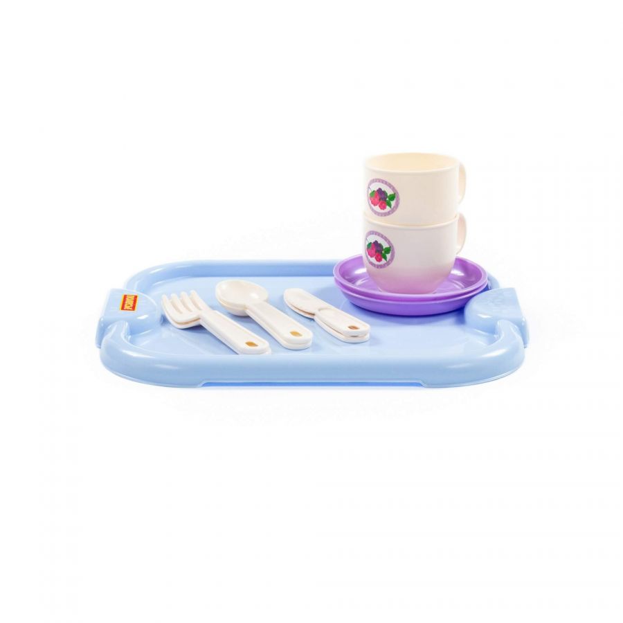 Набор детской посуды "Минутка" с подносом на 2 персоны (V1) (11 элементов) (в сеточке)