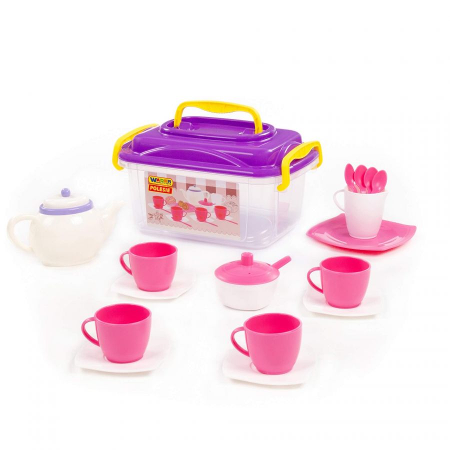 Набор детской посуды "Алиса" на 4 персоны (19 элементов) (в контейнере)