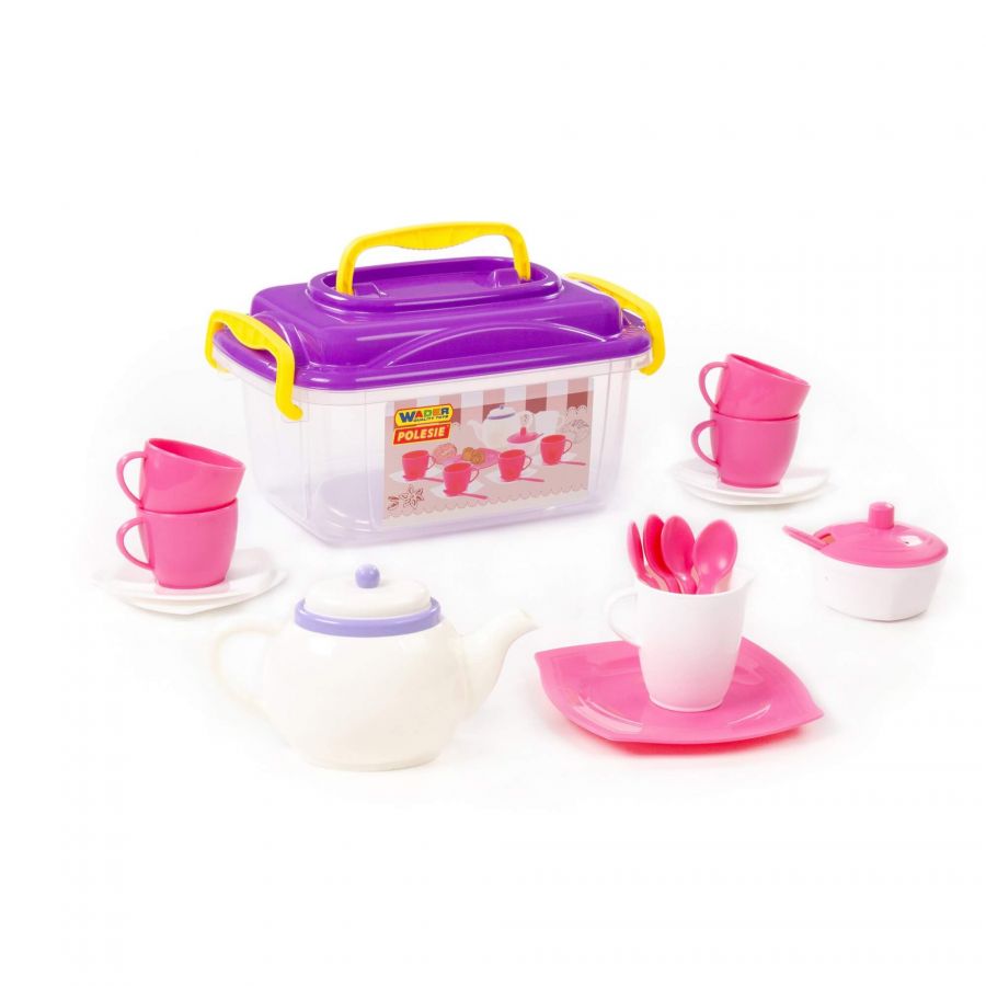 Набор детской посуды "Алиса" на 4 персоны (19 элементов) (в контейнере)