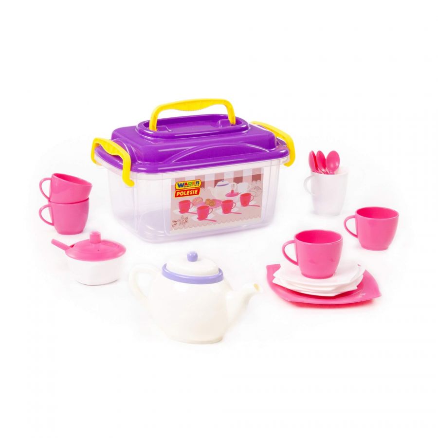 Набор детской посуды "Алиса" на 4 персоны (19 элементов) (в контейнере)