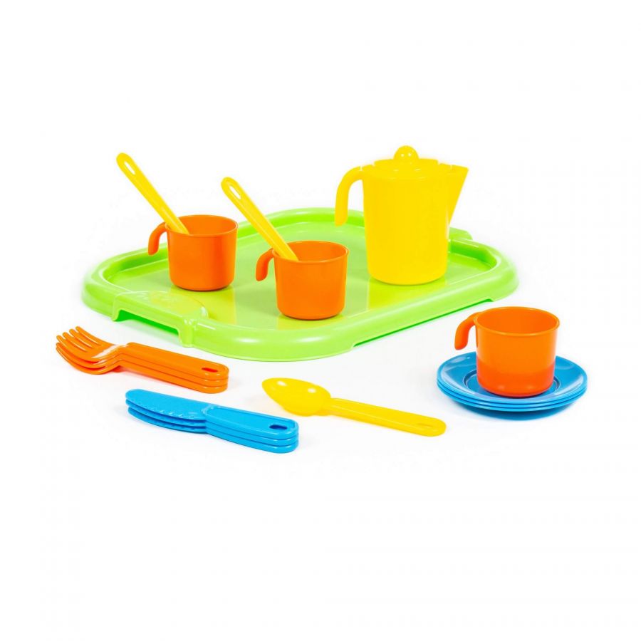 Набор детской посуды "Анюта" с подносом на 3 персоны