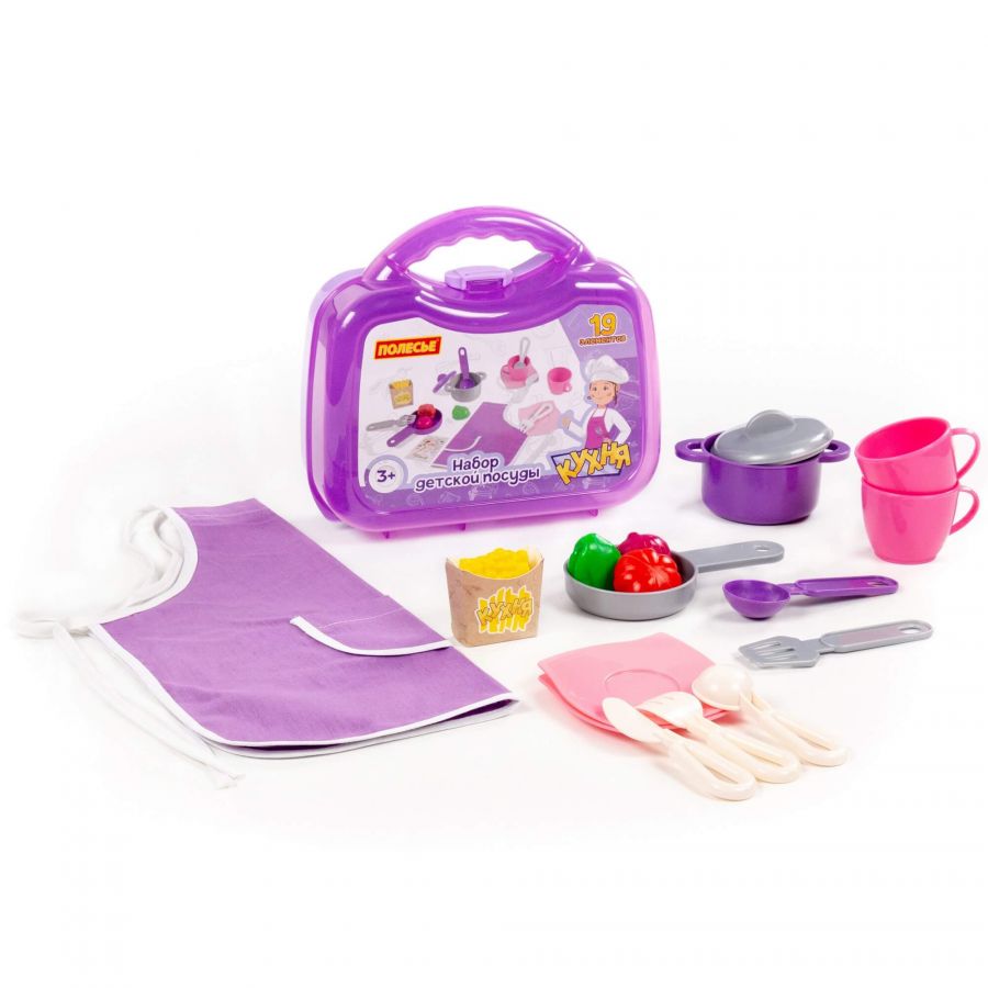 Набор детской посуды (19 элементов) (в чемоданчике малом)