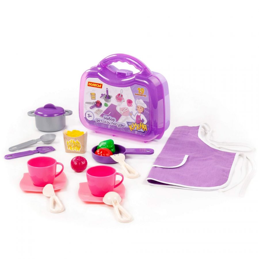 Набор детской посуды (19 элементов) (в чемоданчике малом)