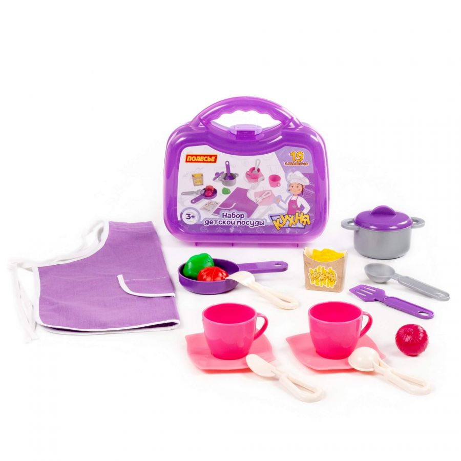 Набор детской посуды (19 элементов) (в чемоданчике малом)
