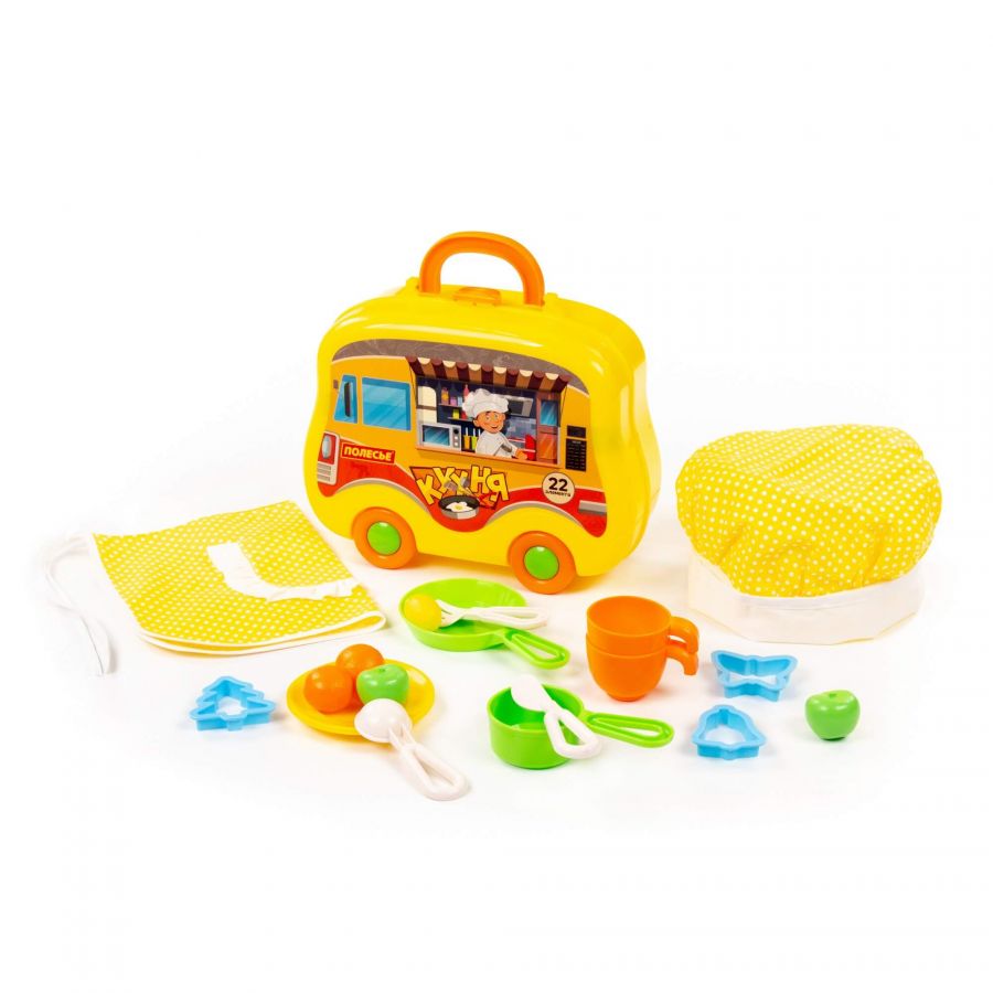 Набор детской посуды (22 элемента) (в чемоданчике на колёсиках)