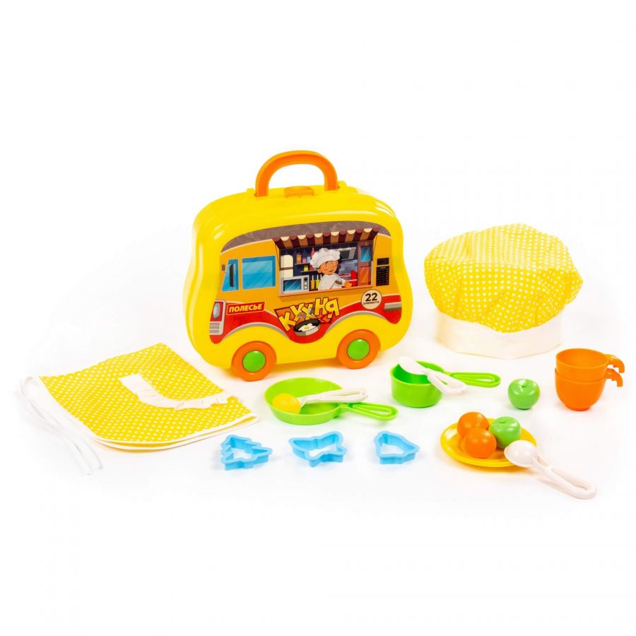 Набор детской посуды (22 элемента) (в чемоданчике на колёсиках)
