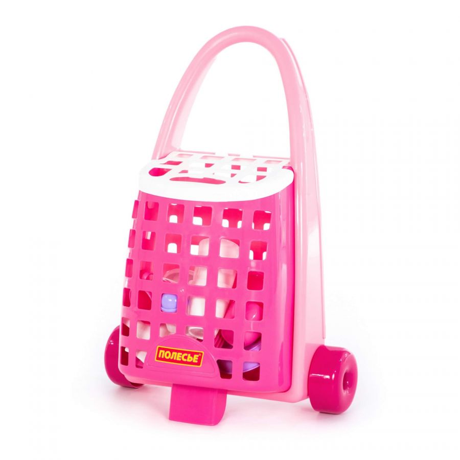 Забавная тележка + набор детской посуды (31 элемент)